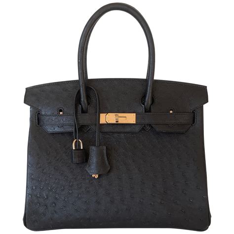 hermes black ostrich|hermes birkin ostrich black.